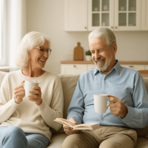 "Click to explore what life feels like in a right-sized home for seniors"